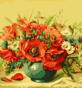 art suppliers canvas oil painting by numbers flower picture GX7173