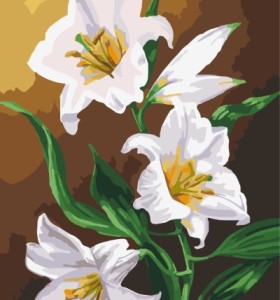 Arte de la lona set diy pintura al óleo by números con imagen de la flor de la decoración del hogar GX7218
