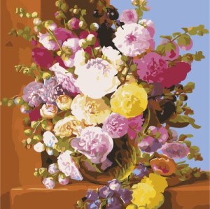 canvas wall art diy oil painting by numbers with flower picture for home decor GX7219