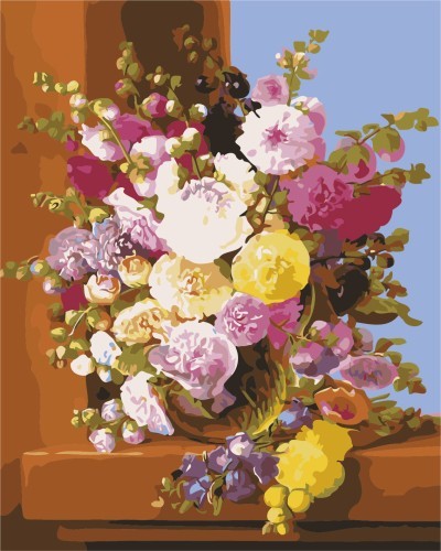 canvas wall art diy oil painting by numbers with flower picture for home decor GX7219