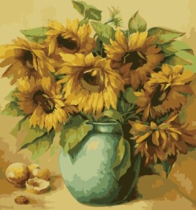 kunst zeichnung festgelegt sonnenblumen diy Ölbild von Zahlen für Wohnzimmer dekor gx7221