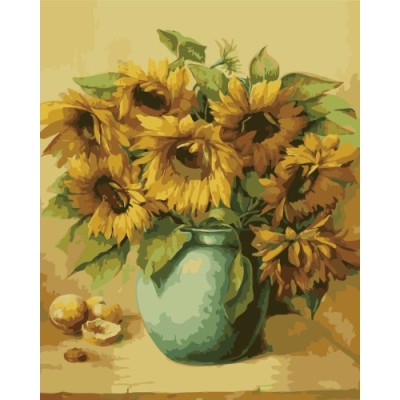 art drawing set sunflower diy oil painting by numbers for living room decor GX7221