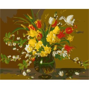 holzrahmen wanddekoration diy malen nach bumbers kit mit blume bild gx7226