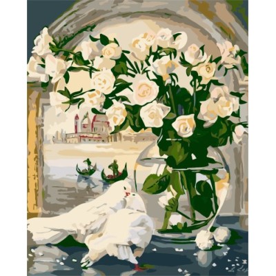 art painting wall decoration coloring by bumbers kit with flower picture GX7224
