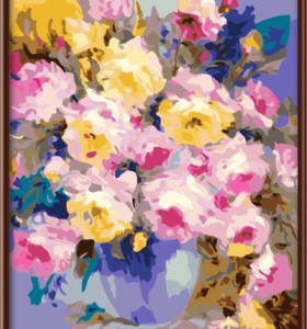 Yiwu art proveedores pintura de la flor by números para los niños y adultos pintura GX7269