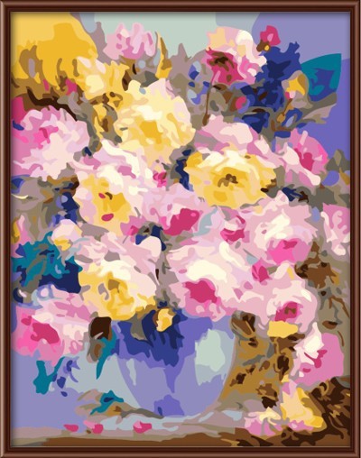 yiwu art suppliers flower painting by numbers for kids and adults painting GX7269