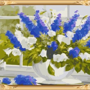 wall decoration frames flower oil painting by numbers on canvas GX7237