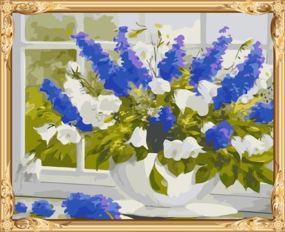 wall decoration frames flower oil painting by numbers on canvas GX7237