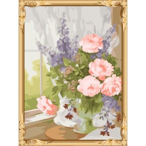 Gx7284 acrílico flor de la lona pintura de aceite by números wiith marco de madera