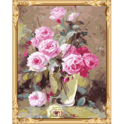 flower diy oil painting by numbers hobby painting set for adults GX7315