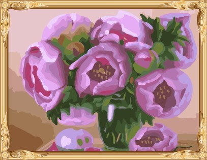 GX7264 yiwu wholesales hot flower oil painting by numbers for living room decor