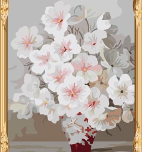 GX7331 hot flower oil painting by numbers with wooden frame