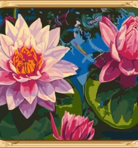 Gx7282 yiwu ventas al por mayor foto de la flor abstracta pintura by números con marco de madera
