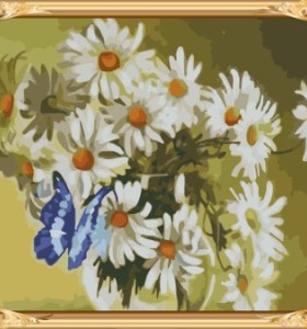 hot selling flower daisy painting by numbers on canvas for wholesales GX7349
