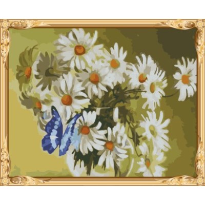 Venta caliente de la flor de la margarita pintura by números en la lona para ventas al por mayor GX7349