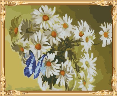 hot selling flower daisy painting by numbers on canvas for wholesales GX7349