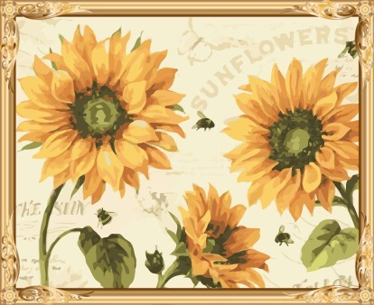 hot selling sunflower diy oil painting by numbers for wholesales GX7345