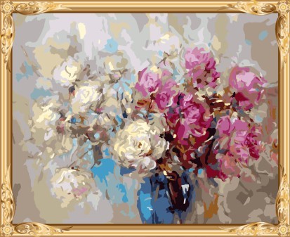 GX7338 paint your own canvas flower oil painting by numbers for wall decor