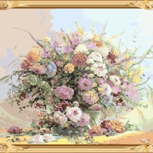 GX7395 hot photo flower paint by numbers on canvas for home decor