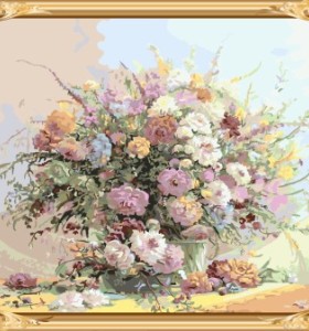 GX7395 hot photo flower paint by numbers on canvas for home decor