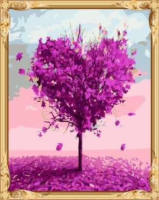 GX74560 coloring with numbers abstract heart shape tree canvas oil painting by numbers kits for bedroom decor
