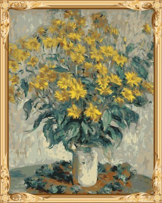GX7454 chrysanthemum flower digital oil painting for home decor