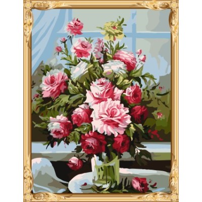 Flor rosa pintura by números GX7505