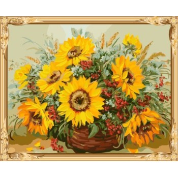 sunflower diy digital oil painting for home decor GX7536