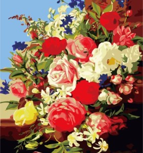 Drawing art set diy pintura al óleo by números con imagen de la flor para sala de estar decoración GX7220