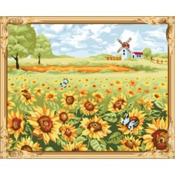Gx7458 malen junge marke naturel Landschaft sonnenblumen Ölbild nach zahlen-sets