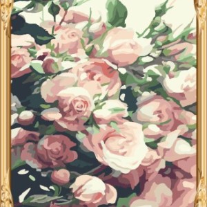 wall art rose paint by number flowers GX7518
