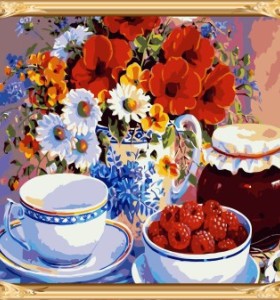 acrylic picture by numbers still life canvas flower oil painting GX7469