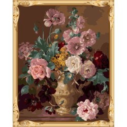 blume in der vase gerahmte leinwand Ölgemälde mit Zahlen für großhandel gx7577