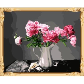 blume in der vase gerahmte leinwand Ölgemälde mit Zahlen für wohnkultur gx7576