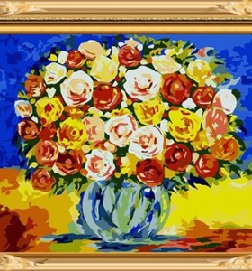 GX 7642 flower in vase digital oil on canvas paintings