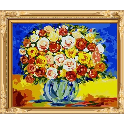 Gx 7642 flor en florero al óleo digital en la lona pinturas