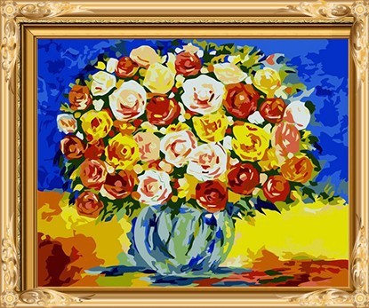 GX 7642 flower in vase digital oil on canvas paintings