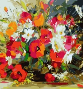GX 7657 acrylic picture by numbers flower oil painting for sale