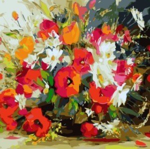 GX 7657 acrylic picture by numbers flower oil painting for sale