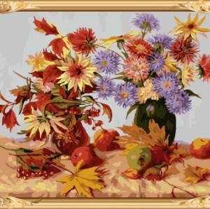 GX 7615 flower diy paint by numbers on canvas art kits for adults and kids