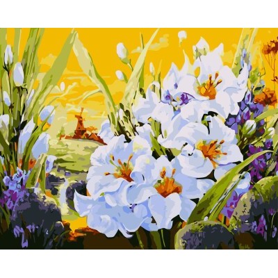 Gx 7646 flor diy pintura al óleo en lienzo de la decoración del hogar