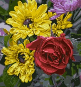 Gx 7649 flor pintura al óleo by números kits