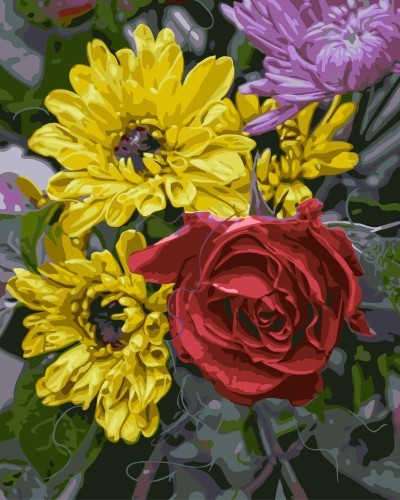 GX 7649 flower oil painting by numbers kits