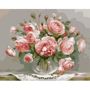 Gx7674 diy de acrílico de la flor en florero pintura con números