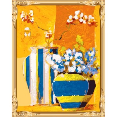 GX7456 yiwu wholesales still life flower oil painting by numbers kits
