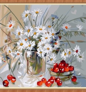 Artes artesanía margarita cherry pintura al óleo by números para la decoración casera GX7840