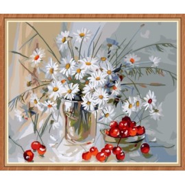 kunsthandwerk daisy kirsche Öl malen nach zahlen für wohnkultur gx7840