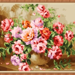canvas art diy paintboy flower painting by numbers for wholesale GX7833