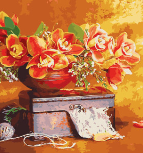 Gx7960 still life 40 x 50 cm pintura de la flor by número kits de pintura al óleo de la decoración del hogar