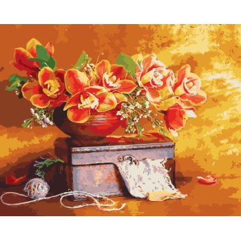 GX7960 still life 40x50cm flower paint by number kits oil painting for home decor